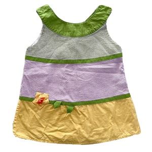 Gymboree Girls' Size 9 Green Purple Yellow Seersucker Sleeveless Top Flower